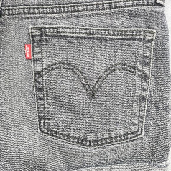 Levi's Shorts Womens W30 Faded Black Gray 501 High Rise Cut Off Button Fly - Picture 3 of 13